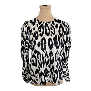 Ronny Kobo Collection Black and White Boxy Blouse Sz S